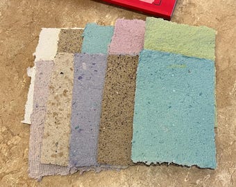 Jumbo Pack Of Handmade Paper • 10 sheets handmade paper • Handcrafted paper • multicoloured paper
