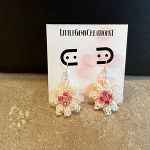 Flower Earrings • Handmade Earrings • crochet Earrings • Gift Birthday Christmas