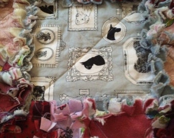 Dog Quilt  handmade small rag quilt • Completed Quilt