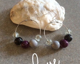 Boucles d'oreilles créoles en perles de verre colorées Nouveaux bijoux de mode faits à la main