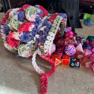 Dragon-scale Dice Bag • Mulicoloured Dice Bag • Drawstring Dice Bag