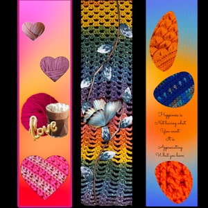 Crochet theme bookmarks digital download x 3