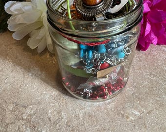 Tarro de joyería misterioso • Bolsa de joyería misteriosa • Vintage, hecho a mano, nunca usado