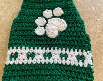 Xsmall Crochet Dog / small Cat Vest with Paw Appliqué Pattern