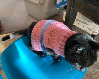 PDF Knit in the Round Adult Cat Sweater Pattern