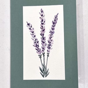 Juego de 4 tarjetas de lavanda: tarjetas originales en blanco con acuarela, lavanda, tarjetas para bodas, despedidas, condolencias, cumpleaños, agradecimiento, día de la madre