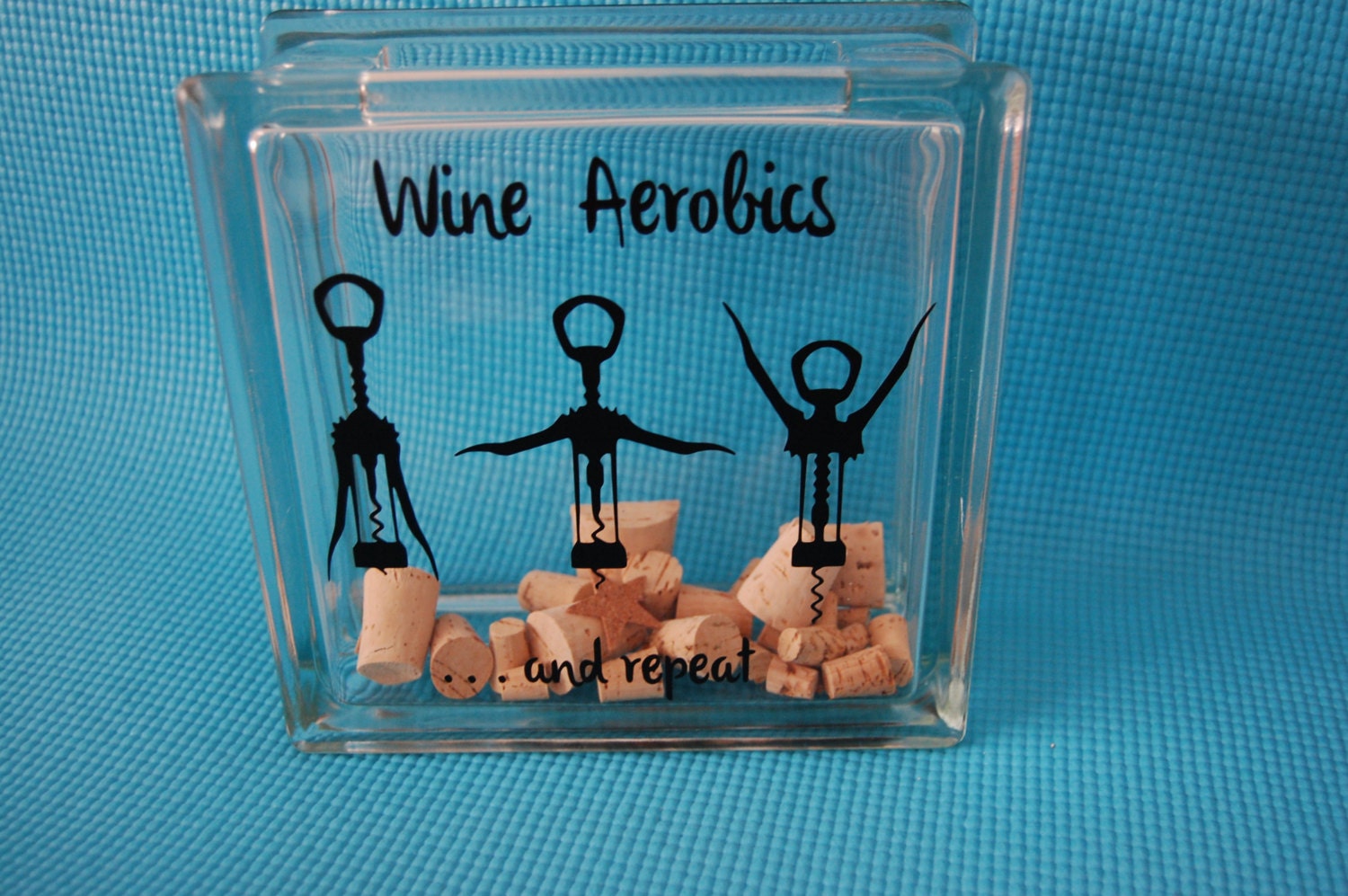 Wine Cork Holder Cork Keeper Glass Block Cork Holder Etsy