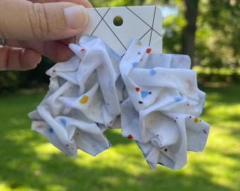 Scrunched Fabric Earrings