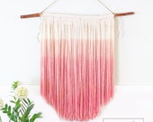 Handmade Ombré Wall Hanging - Coral to Red/Pink