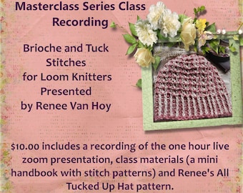Brioche- und Biesenstiche für die Unterrichtsaufzeichnung von Loom Knitters