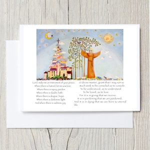 St Francis Prayer Card: Oil Painting Art - Inspiration & Peace