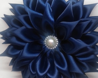 Pin Corsage Navy Blue Satin Ribbon Flower Single Layer Corsage Brooch -  Wedding Pin Formal Events Weddings