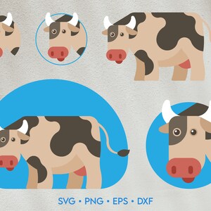 Cute Cow Clipart - Adorable Cow SVG - Cow Vector - Cow Cut Files for Cricut - Cartoon Cow SVG - Cute Cow Character - Svg Png Eps Dxf
