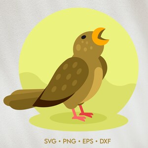 Cute Bird Clipart - Adorable Bird SVG - Bird Vector - Bird Cut Files for Cricut - Cartoon Bird SVG - Cute Bird Character - Svg Png Eps Dxf