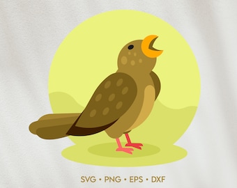 Cute Bird Clipart - Adorable Bird SVG - Bird Vector - Bird Cut Files for Cricut - Cartoon Bird SVG - Cute Bird Character - Svg Png Eps Dxf