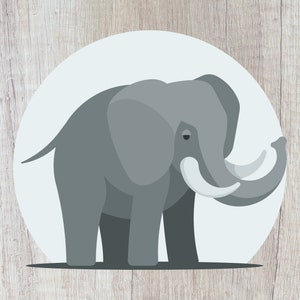 Cute Elephant Clipart - Adorable Elephant SVG - Elephant Vector - Fichiers Elephant Cut pour Cricut - Cartoon Elephant SVG - Svg Png Eps Dxf
