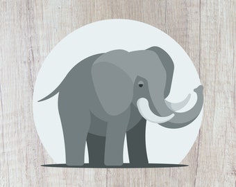Cute Elephant Clipart - Adorable Elephant SVG - Elephant Vector - Elephant Cut Files for Cricut - Cartoon Elephant SVG - Svg Png Eps Dxf