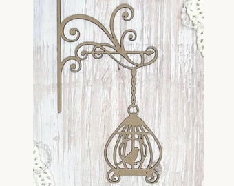 Scrapaholics Chipboard - Hanging Bird Cage