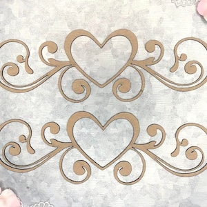 Scrapaholics Chipboard - Juego de pergaminos con forma de corazón
