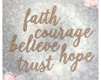 Scrapaholics Chipboard - Faith Word Set