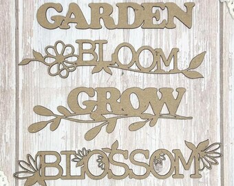 Scrapaholics Chipboard - Garden Word Set