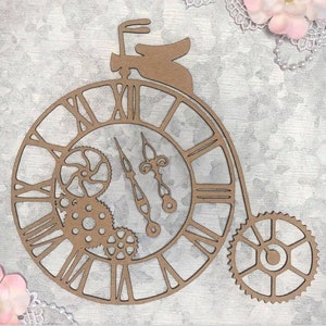 Tablero de aglomerado de Scrapaholics: bicicleta Steampunk Penny Farthing