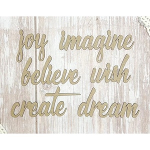 Scrapaholics Chipboard - Imagine Word Set