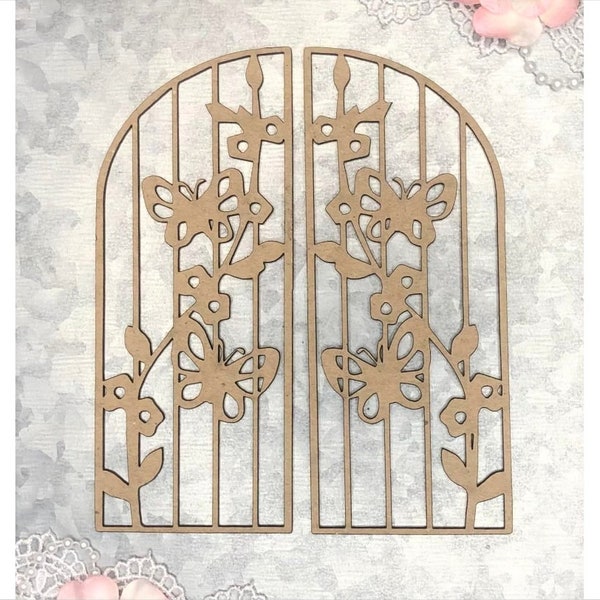 Scrapaholics Chipboard - Butterfly Garden Gate