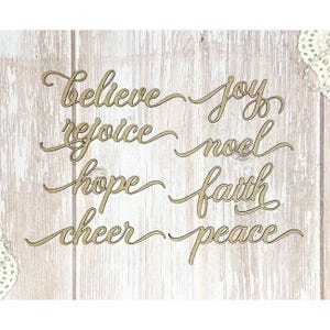 Scrapaholics Chipboard - Conjunto de palabras navideñas