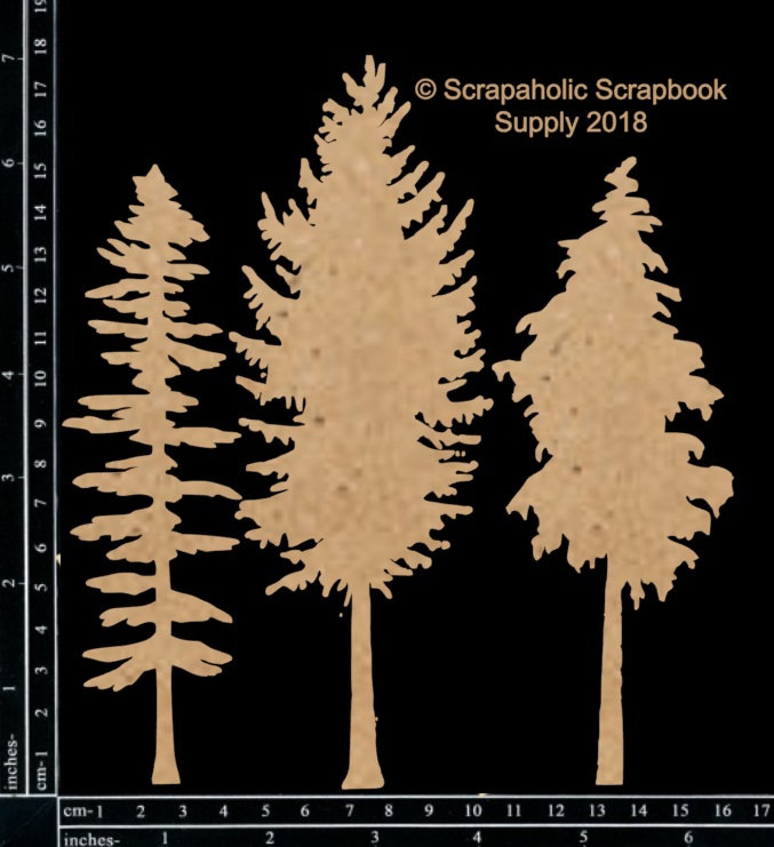 Scrapaholics Chipboard - Snowy Trees - Etsy