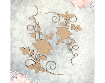 Scrapaholics Chipboard - Rose Flourish Corners