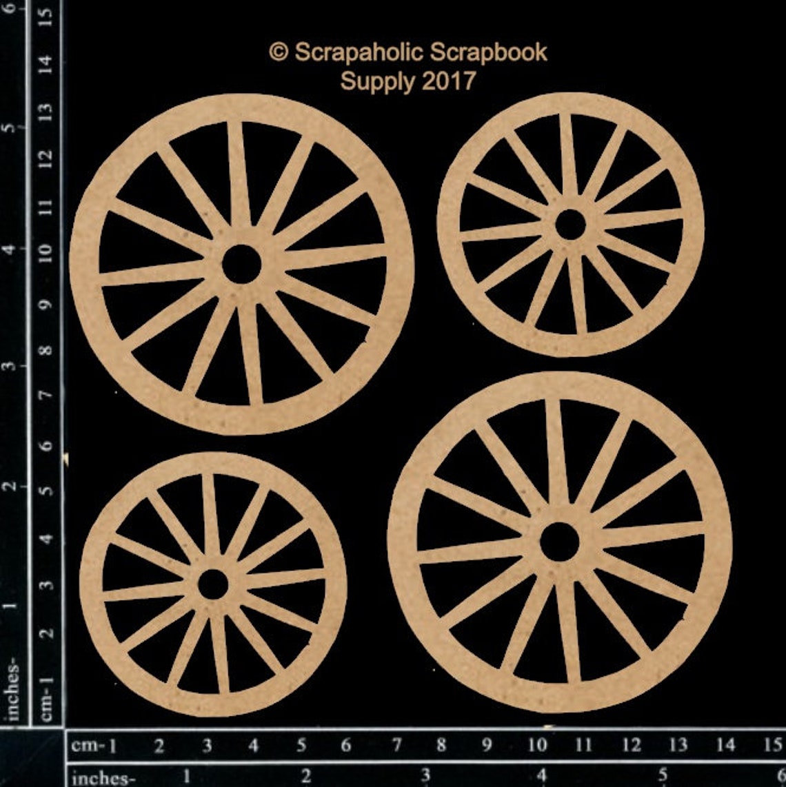 Scrapaholics Chipboard Wagon Wheels Etsy