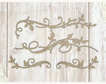 Scrapaholics Chipboard - Leafy Flourish Set 2