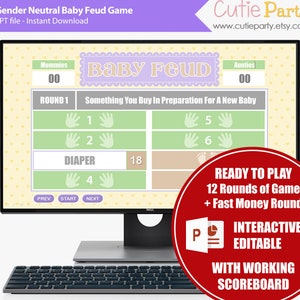 Baby Shower Feud Game: Interactive Trivia (PowerPoint, Digital Download)
