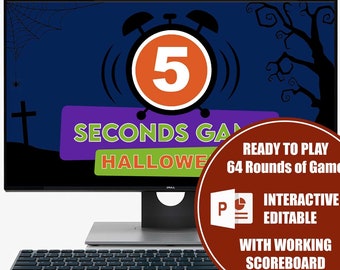 Halloween 5 Second Game, Halloween Party Game, Halloween Interactive Game, Virtual Halloween Trivia, Halloween PPT Game, 5 Second Rule