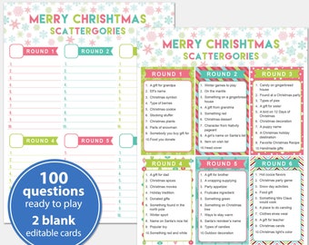Juego Scattergories de Navidad: Diversión en fiestas (Descarga PDF)