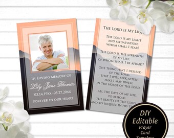 funeral prayer card printable funeral card beige funeral etsy