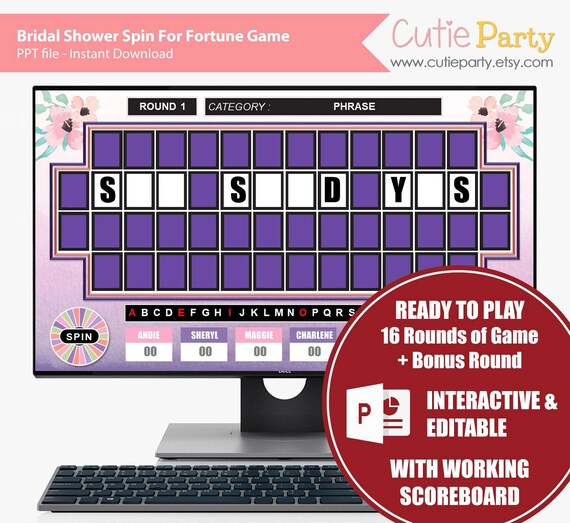 Wheel of Bridal Shower Bridal Shower Wheel Fortune Bridal Etsy