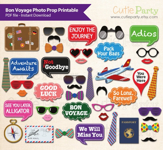 Bon Voyage Photo Booth Prop Going Away Photo Booth Prop Etsy
