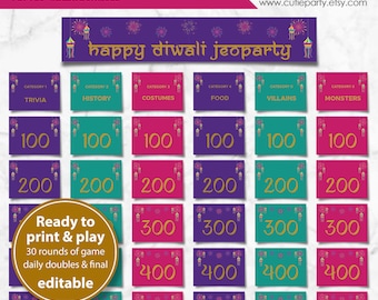 Juego Diwali Jeoparty, juego de trivia sobre las fiestas de Diwali, juego virtual Diwali Jeoparty, fiesta virtual de las fiestas indias, juego interactivo de PowerPoint