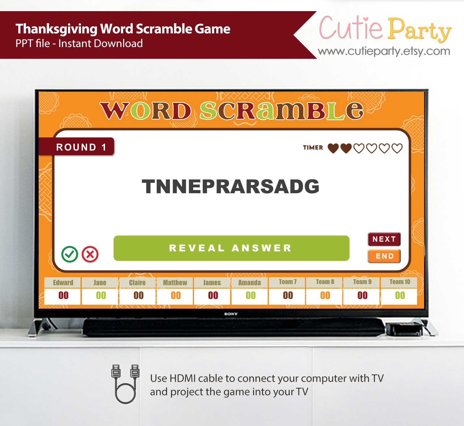 Thanksgiving Word Scramble Game Thanksgiving Anagram ...