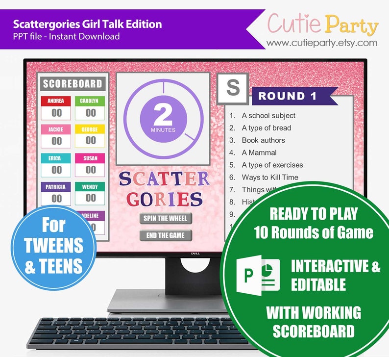 Virtual Trivia Party Teen Girl 5 Seconds Game Galentine Party Game Pyjamas Party Trivia Interactive Teen Game Teen Girl 5 Seconds Game