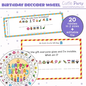 Birthday Decoder Wheel Game: Secret Agent Cipher, Printable Activity (Digital Download))