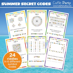 Summer Secret Code Game, Summer Party Game, Family Party Game, Secret Code Spy Party Game, Decode The Summer Joke Game, Printable Party Game