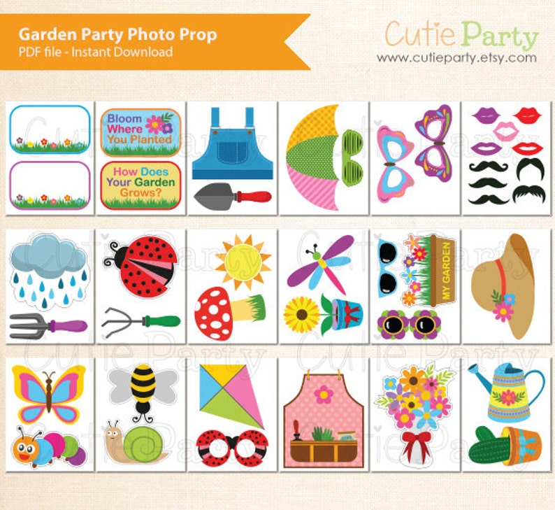 Spring Garden Party Photo Booth Prop Garden Party Theme Photo Etsy