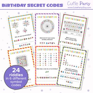 Birthday Secret Code Game, Birthday Party Game, Family Party Game, Secret Spy Party Game, Decode The Birthday Joke, Printable Party Game