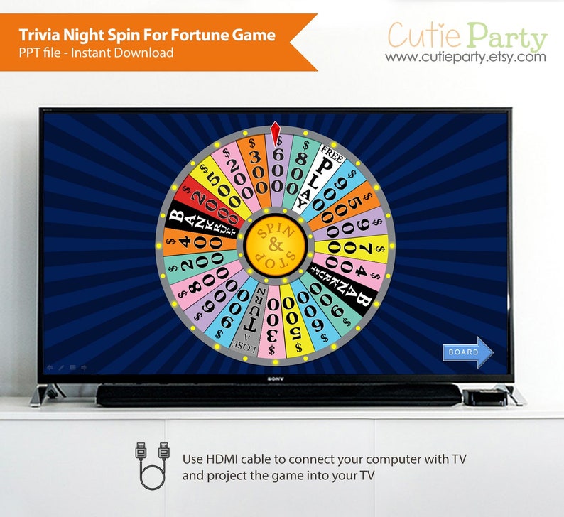 Wheel Of Fortune Trivia Night Wheel Of Fortune Trivia Party Etsy