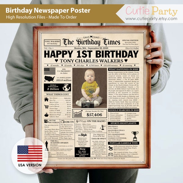 1st Birthday Party Keepsake Etsy