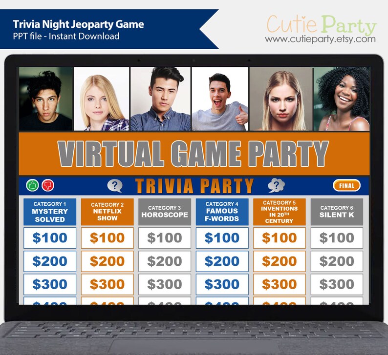 Trivia Night Jeoparty Game Trivia Party Game Virtual Trivia Etsy