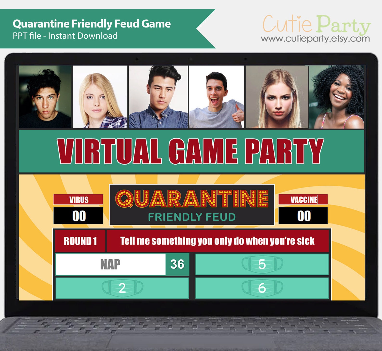 Quarantine Friendly Feud Game Quarantine Virtual Party Etsy
